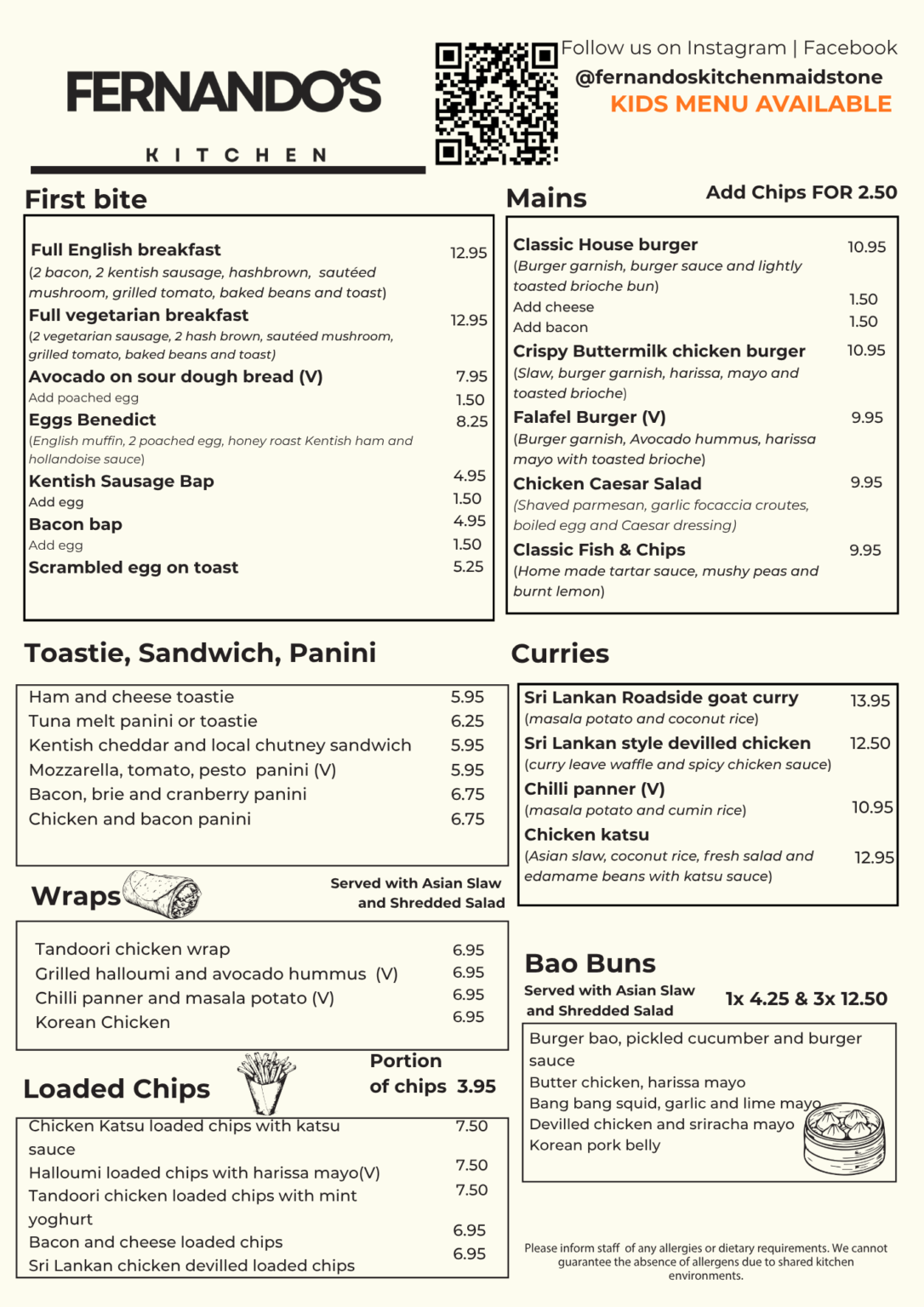 Fernando's Kitchen Menu - EasyDine Wedding and Event Catering in Kent